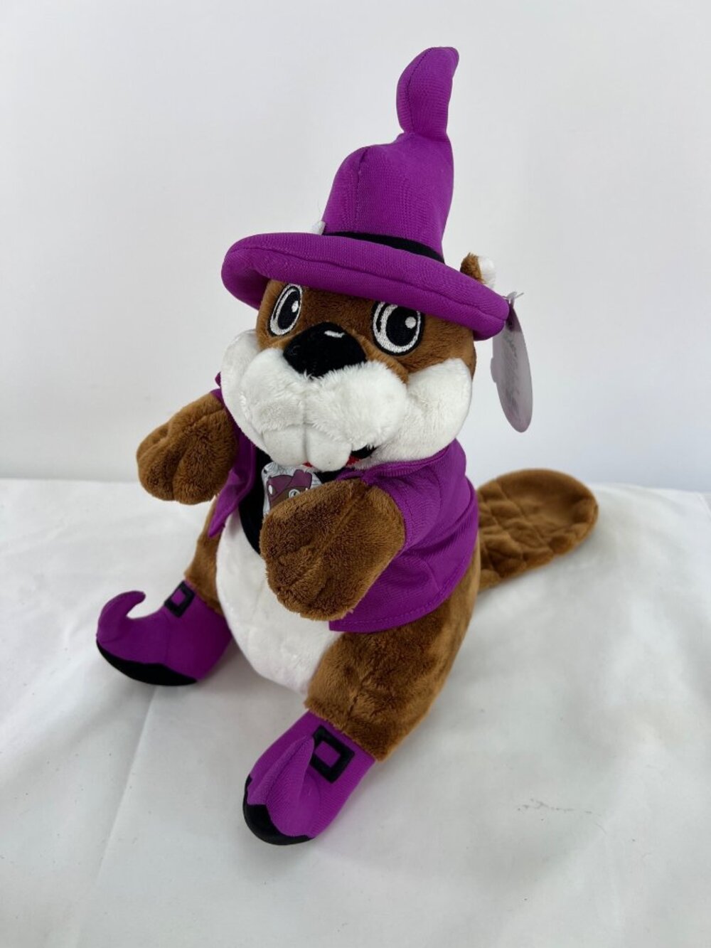 Buc-ees Halloween Beaver Plush Toy 2025 Purple Witch Hat & Outfit 12 Inches